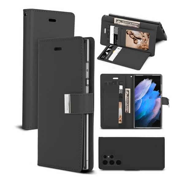 Goospery Samsung Galaxy S23 Ultra Rich Diary Wallet Flip Case Leather Card Slots Magnetic Cover (Black) Goospery Samsung Galaxy S23 Ultra Rich Diary Wallet Flip Case Leather Card Slots Magnetic Cover (Black)